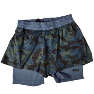 ASOS 4505 Shorts Blue Green Camo Athletic Layered Size 4 Women